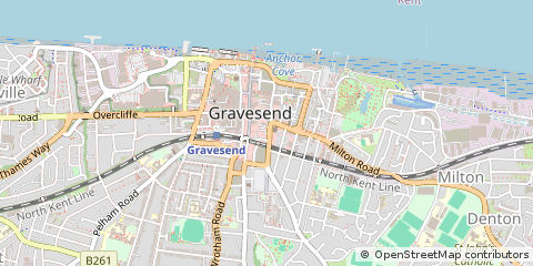 Map of Gravesend, Kent