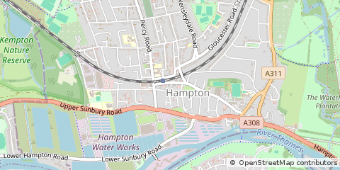 Map of Hampton, Middlesex