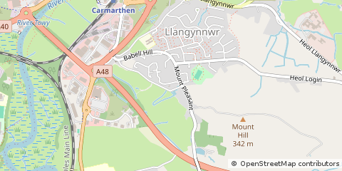 Map of Carmarthen