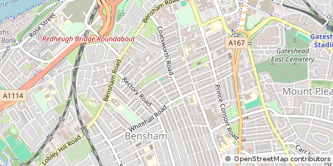 Map of Gateshead