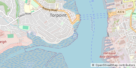 Map of Torpoint, Cornwall