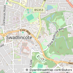 Map of Swadlincote, Derbyshire
