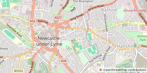 Map of Newcastle, Staffordshire