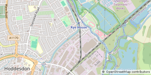 Map of Hoddesdon, Herts