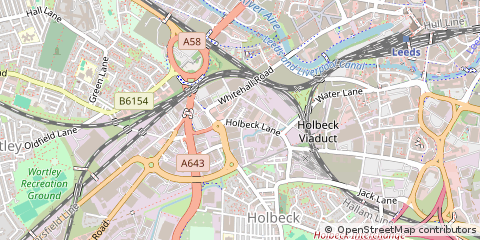 Map of Leeds, West Yorkshire