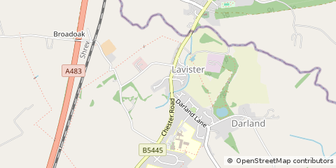 Map of Wrexham, Clwyd