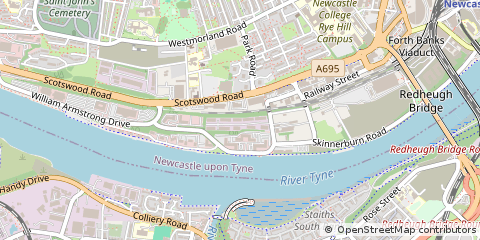 Map of Newcastle Upon Tyne, Tyne and Wear