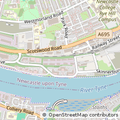 Map of Newcastle Upon Tyne, Tyne and Wear