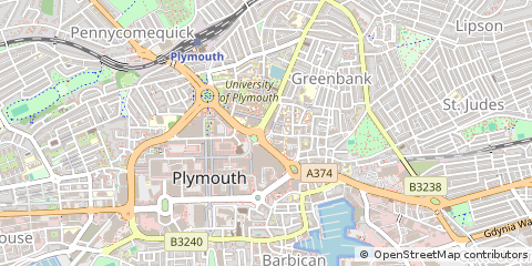 Map of Plymouth, Devon