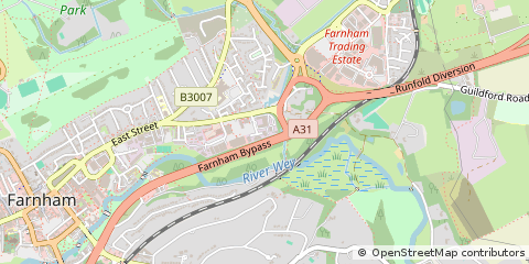 Map of Farnham, Surrey