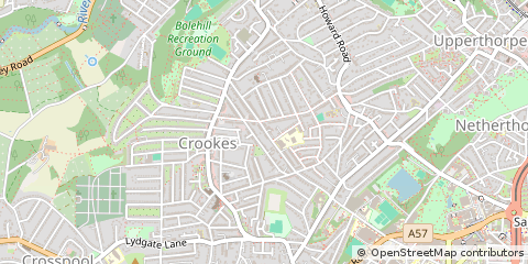 Map of Sheffield, S Yorks