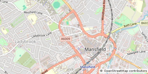 Map of Mansfield, Nottinghamshire