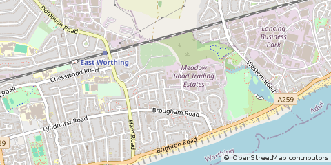 Map of Worthing, West Sussex