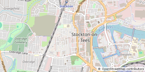 Map of Stockton-on-Tees, Cleveland