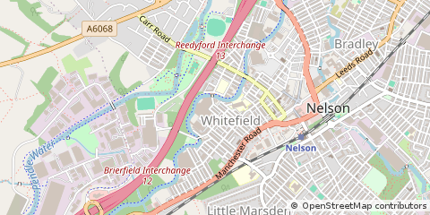 Map of Nelson, Lancashire