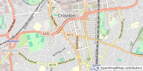 Map of Croydon, Surrey