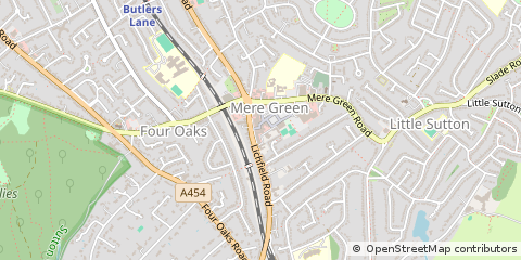 Map of Sutton Coldfield, West Midlands