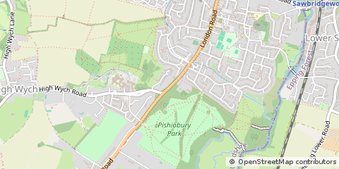 Map of Sawbridgeworth, Hertfordshire