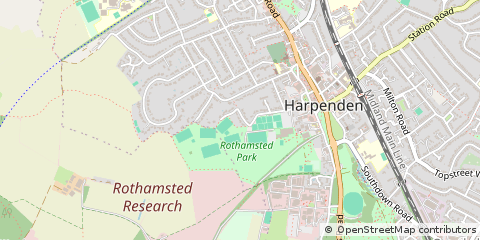 Map of Harpenden, Hertfordshire