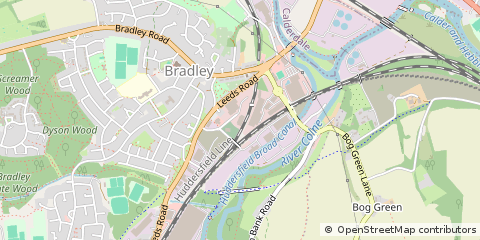 Map of Huddersfield, West Yorkshire
