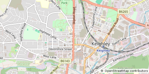 Map of Keighley, West Yorkshire