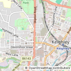 Map of Keighley, West Yorkshire