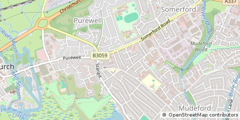 Map of Christchurch, Dorset