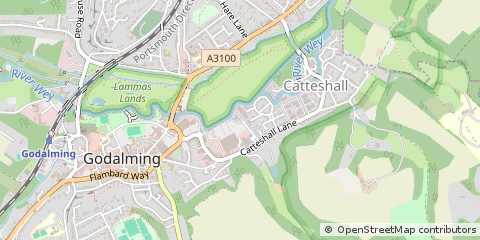 Map of Godalming, Surrey