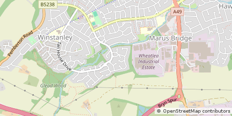 Map of Wigan, Greater Manchester