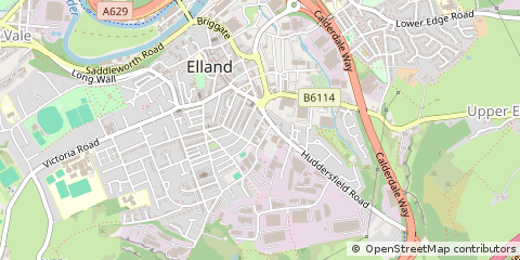 Map of Elland, West Yorkshire