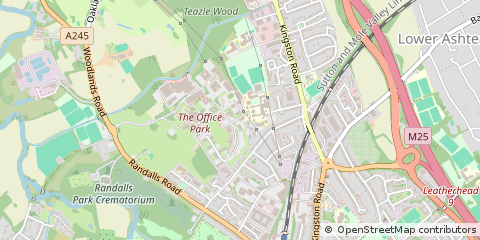 Map of Leatherhead, Surrey