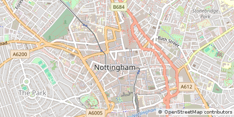 Map of Nottingham, Nottinghamshire