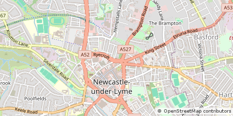 Map of Newcastle, Staffordshire