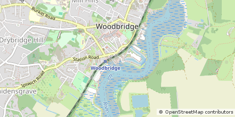 Map of Woodbridge, Suffolk