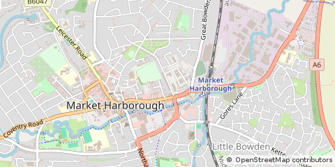 Map of Market Harborough, Leicestershire