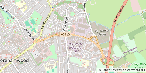Map of Borehamwood, Herts
