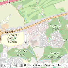 Map of Huddersfield, West Yorkshire