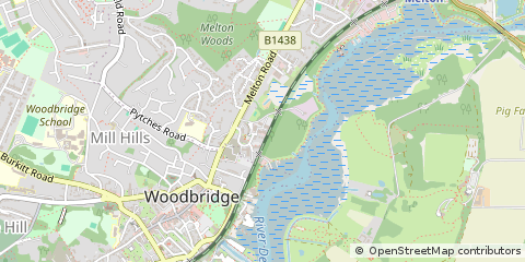 Map of Woodbridge, Suffolk