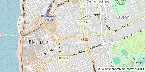 Map of Blackpool, Lancashire