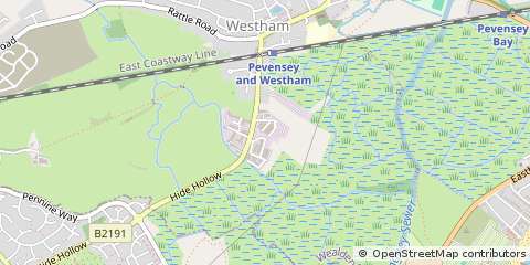 Map of Pevensey, East Sussex