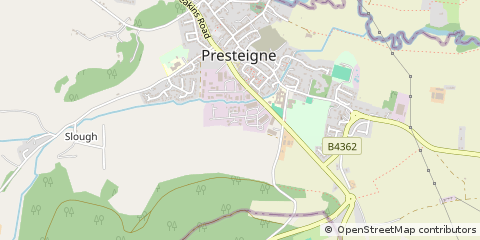 Map of Presteigne, Powys