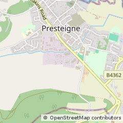 Map of Presteigne, Powys