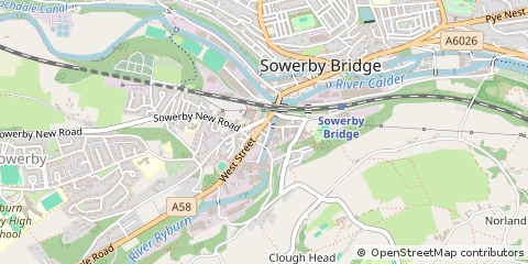Map of Sowerby Bridge, West Yorkshire