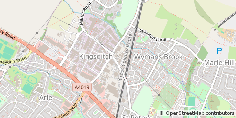 Map of Cheltenham, Gloucestershire