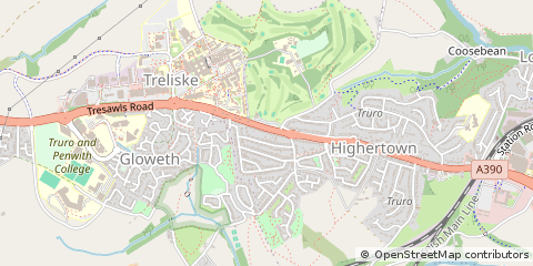Map of Redruth, Cornwall