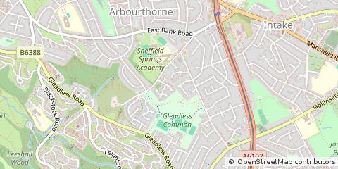 Map of Sheffield, South Yorkshire
