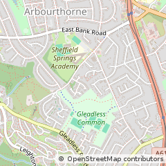 Map of Sheffield, South Yorkshire