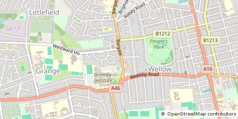 Map of Grimsby, North East Lincolnshire