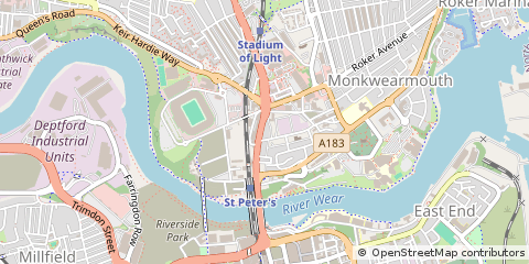 Map of Sunderland, Tyne & Wear