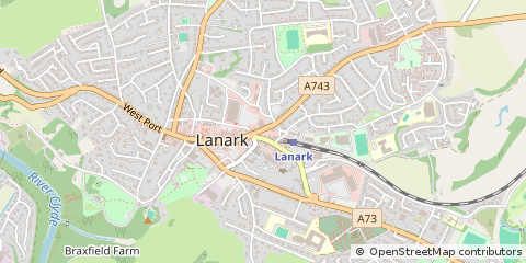 Map of Lanark, Lanarkshire